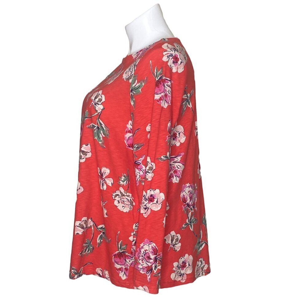 Joules Harbour Red Floral Print Light Swing Top, Long Sleeve Women's Size US 14 - Picture 6 of 13